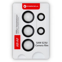 Заредете изображение във визуализатора на галерията – Forcell Premium Camera Lens Tempered Glass - for Samsung Galaxy S23 Ultra Black
