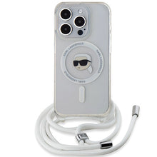 Заредете изображение във визуализатора на галерията – Karl Lagerfeld Crossbody IML Karl Head MagSafe case for iPhone 15 Pro Max - transparent
