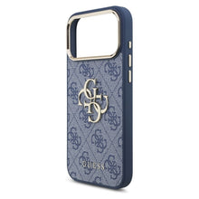 Заредете изображение във визуализатора на галерията – GUESS case for IPHONE 17 Pro Max GUHCP17X4GMGCBL (PU W/ Big 4G Classic Logo) gold blue
