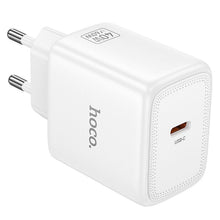 Заредете изображение във визуализатора на галерията – Phone GaN charger Hoco USB C PD AVS 40W max 60W N83 white
