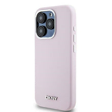 Заредете изображение във визуализатора на галерията – DKNY case for IPHONE 14 Pro compatible with MagSafe DKHMP14LSMCHLP (DKNY HC MagSafe Silicone W/Horizontal Metal Logo) pink
