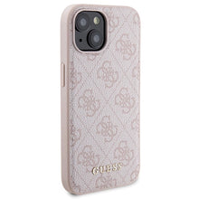 Заредете изображение във визуализатора на галерията – Guess 4G Metal Logo case set for iPhone 15 + 5000mAh MagSafe power bank - pink
