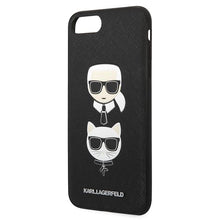 Заредете изображение във визуализатора на галерията – Karl Lagerfeld Saffiano Karl&amp;Choupette Head case for iPhone 7 Plus / iPhone 8 Plus - black
