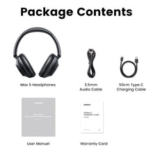Заредете изображение във визуализатора на галерията – Ugreen HP202 HiTune Max5 on-ear wireless headphones with hybrid ANC noise reduction - black
