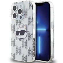 Заредете изображение във визуализатора на галерията – Karl Lagerfeld IML Choupette Head &amp; Monogram case for iPhone 15 Pro - transparent
