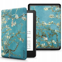 Заредете изображение във визуализатора на галерията – Tech-Protect SmartCase case for Kindle Paperwhite V / 5 / Signature Edition - blue with sakura flowers
