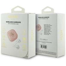 Заредете изображение във визуализатора на галерията – Wireless earphones TWS Guess 4G Metal Logo pink
