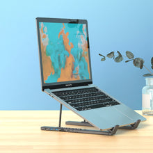 Заредете изображение във визуализатора на галерията – 7in1 laptop stand Choetech HUB-M48 PD USB-C SD TF USB-A HDMI 100W + USB-C cable - gray
