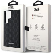 Заредете изображение във визуализатора на галерията – Original Pouch KARL LAGERFELD  hardcase Saffiano Mono Metal Logo KLHCS24LSAKLHPK for Samsung Galaxy S24 Ultra black
