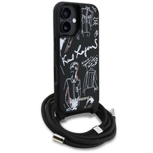 Заредете изображение във визуализатора на галерията – KARL LAGERFELD case for IPHONE 16 KLHCP16SPGGRMPCK compatible with MagSafe (CRSSBY Grained PU W/ Pattern &amp; Logo) black

