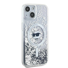 Заредете изображение във визуализатора на галерията – Karl Lagerfeld Liquid Glitter Choupette Head MagSafe case for iPhone 13 - transparent
