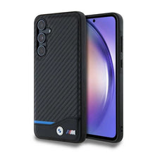 Заредете изображение във визуализатора на галерията – BMW Leather Carbon case for Samsung Galaxy A55 - black
