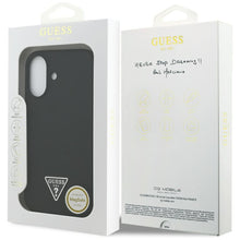 Заредете изображение във визуализатора на галерията – GUESS case for IPHONE 17 compatible with MagSafe GUHMP17SSCTRLMK (Silicone W/ Triangle Logo) black
