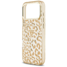 Заредете изображение във визуализатора на галерията – GUESS case for IPHONE 17 Pro compatible with MagSafe GUHMP17LHLEGTGLW (PC TPU W/ Leopard Glitter) brown
