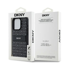 Заредете изображение във визуализатора на галерията – Original Case DKNY hardcase Leather Mono Stripe &amp; Metal Logo DKHCP15LPRTHSLK for Iphone 15 Pro black
