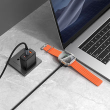 Заредете изображение във визуализатора на галерията – Hoco USB C to USB C cable PD100W with wireless charging for Apple Watch 1,2 m CW66 black
