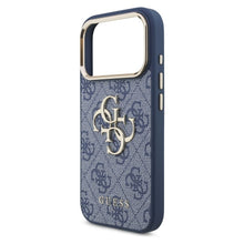 Заредете изображение във визуализатора на галерията – GUESS case for IPHONE 17 Pro GUHCP17L4GMGCBL (PU W/ Big 4G Classic Logo) gold blue
