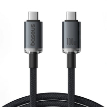 Заредете изображение във визуализатора на галерията – Baseus Crystal Shine CB000089 USB-C / USB-C USB3.2 cable 100W 20Gb 1.5m - black
