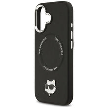 Заредете изображение във визуализатора на галерията – KARL LAGERFELD case for IPHONE 17 compatible with MagSafe KLHMP17SPSMLRCHK (PU Choupette Pin) black
