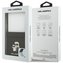 Заредете изображение във визуализатора на галерията – KARL LAGERFELD case for SAMSUNG GALAXY Z FLIP 8 (Karl&amp;Choupette Saffiano Pins) black
