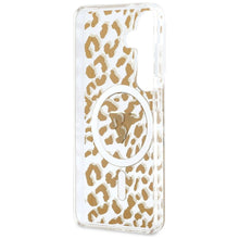 Заредете изображение във визуализатора на галерията – GUESS case for SAMSUNG S26 GUHMS26SHLEGTGLW (Magnetic IML Leopard Print Triangle) brown
