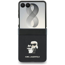 Заредете изображение във визуализатора на галерията – KARL LAGERFELD case for SAMSUNG GALAXY Z FLIP 8 (Karl&amp;Choupette Saffiano Pins) black
