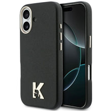 Заредете изображение във визуализатора на галерията – KARL LAGERFELD case for IPHONE 17 compatible with MagSafe KLHMP17S5PGFKHGK (PU FW W/ KHead Logo) black

