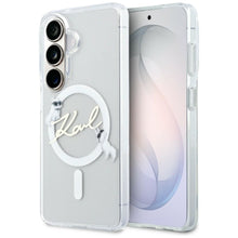 Заредете изображение във визуализатора на галерията – KARL LAGERFELD case for SAMSUNG S26 Plus KLHMS26M5HKSCAH (Magnetic IML KC Script) transparent
