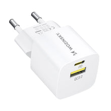 Заредете изображение във визуализатора на галерията – Wozinsky WWCEAC GaN USB-A USB-C 33W wall charger - white
