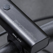 Заредете изображение във визуализатора на галерията – Rockbros RHL600 front bicycle light 600lm 2600mAh IPX6 - black
