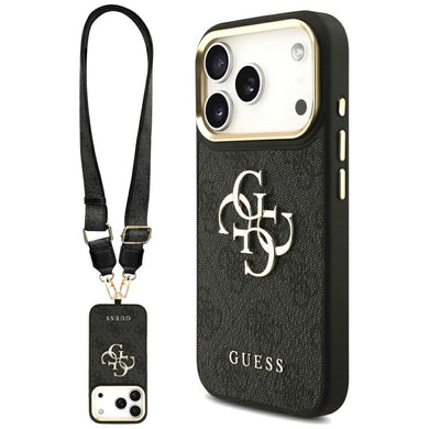 GUESS case for IPHONE 17 Pro GUHCP17LP4G4BCSK (PU W/ Big 4G Classic & Big Strap Metal Buttons) black