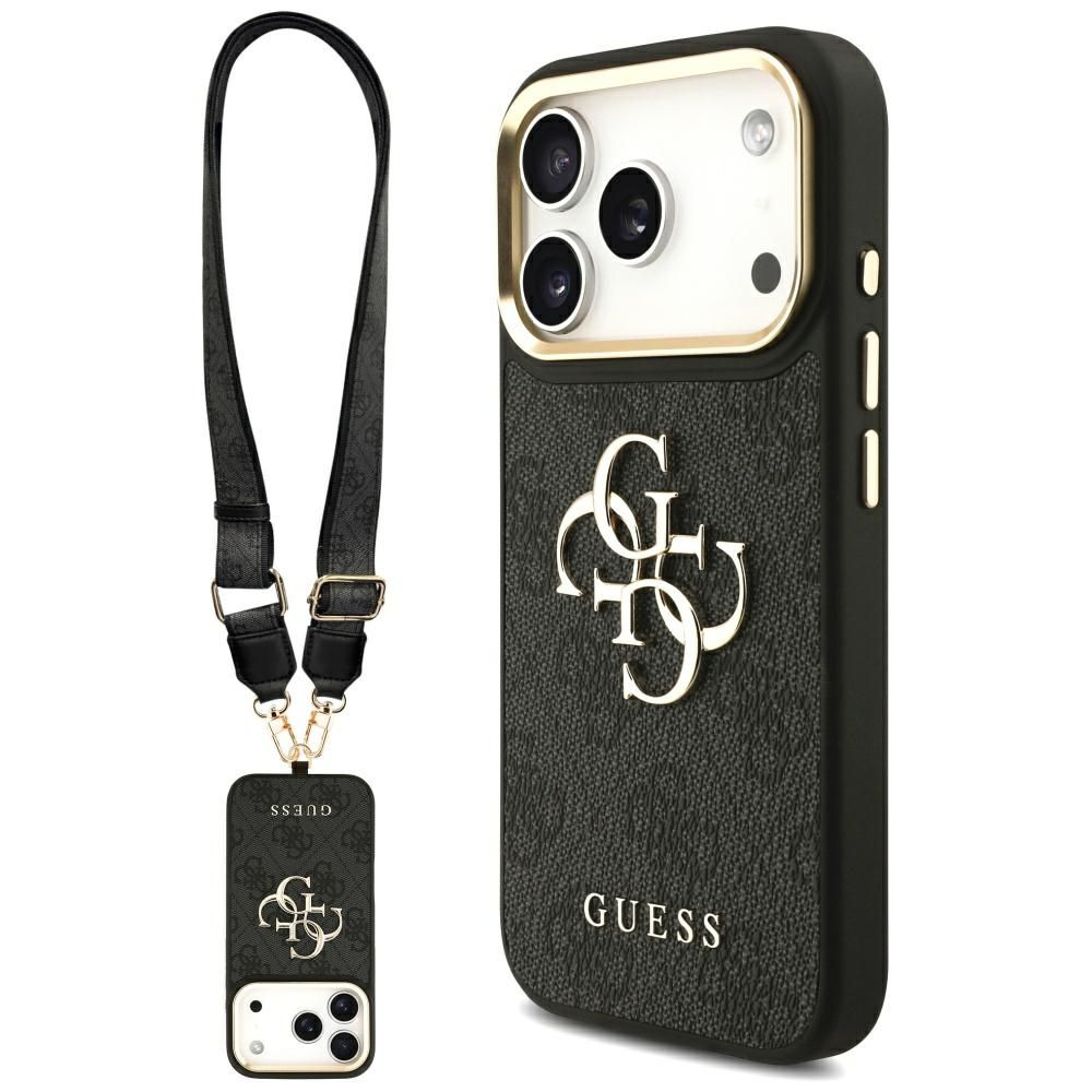 GUESS case for IPHONE 17 Pro GUHCP17LP4G4BCSK (PU W/ Big 4G Classic & Big Strap Metal Buttons) black