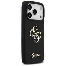 Заредете изображение във визуализатора на галерията – GUESS case for IPHONE 17 Pro GUHCP17LSC4GSMK (Silicone W/ Big 4G Script) black
