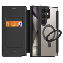 Заредете изображение във визуализатора на галерията – Dux Ducis Skin X Pro case with flap and magnetic ring for Samsung S24 Ultra - black
