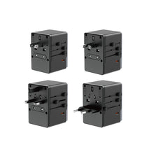 Заредете изображение във визуализатора на галерията – Dudao A35Pro 35W EU / UK / AUS / US / JP travel adapter 3x USB-C 2x USB-A - black
