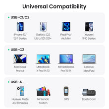 Заредете изображение във визуализатора на галерията – Ugreen CD293 car charger 2x USB-C PD and 1x USB-A 130W - black

