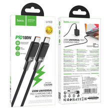 Заредете изображение във визуализатора на галерията – Cable USB C to USB C Hoco PD 5A 100W 1,2 m U153 Extreme black

