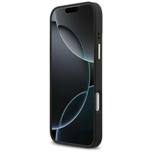 Заредете изображение във визуализатора на галерията – GUESS case for IPHONE 17 Pro Max compatible with MagSafe GUHMP17XP4GRMDEK (PU W/ 4G Strass Logo) black

