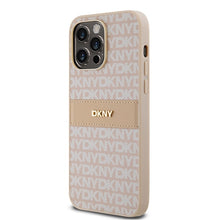 Заредете изображение във визуализатора на галерията – Original Case DKNY hardcase Leather Mono Stripe &amp; Metal Logo DKHCP14LPRTHSLP for Iphone 14 Pro pink

