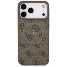 Заредете изображение във визуализатора на галерията – GUESS case for IPHONE 17 Pro Max compatible with MagSafe GUHMP17XG4GFRW (PU 4G Ring Classic Logo) brown
