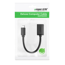 Заредете изображение във визуализатора на галерията – Ugreen US249 10383 mini USB-B (male) / USB-A (female) OTG adapter 10cm - gray
