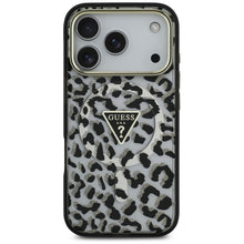 Заредете изображение във визуализатора на галерията – GUESS case for IPHONE 17 Pro compatible with MagSafe GUHMP17LHLEGTGLK (PC TPU W/ Leopard Glitter) black
