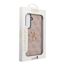 Заредете изображение във визуализатора на галерията – GUESS case for SAMSUNG S26 FE (Leather 4G Metal Logo) pink
