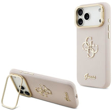 Заредете изображение във визуализатора на галерията – GUESS case for IPHONE 17 Pro Max GUHCP17XPCS4GSP (Grained PU Big 4G &amp; Stand Camera) pink
