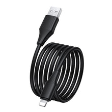 Заредете изображение във визуализатора на галерията – Silicone Cable USB A to Lightning Hoco 2,4A 1 m X124 black
