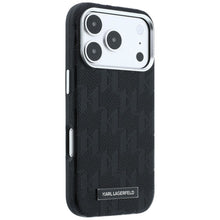 Заредете изображение във визуализатора на галерията – KARL LAGERFELD case for IPHONE 18 Pro/17 Pro compatible with MagSafe (Mono Resin Logo) black
