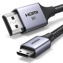 Заредете изображение във визуализатора на галерията – Ugreen HD163 15514 mini HDMI / HDMI 2.1 8K cable 1m - gray
