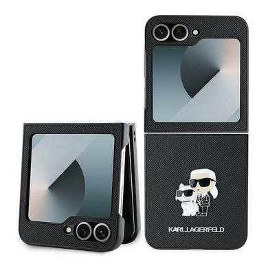 KARL LAGERFELD case for SAMSUNG Z Flip 6 KLHCZF6SAPKCNPK (HC Saffiano KC Metal Pin) black