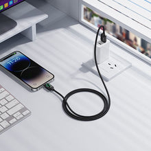 Заредете изображение във визуализатора на галерията – Cable with LCD USB A to Lightning Hoco 2,4A 1,2 m U146 black
