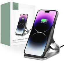 Заредете изображение във визуализатора на галерията – Tech-Protect QI15W-S1 15W inductive charger in the form of a stand - black
